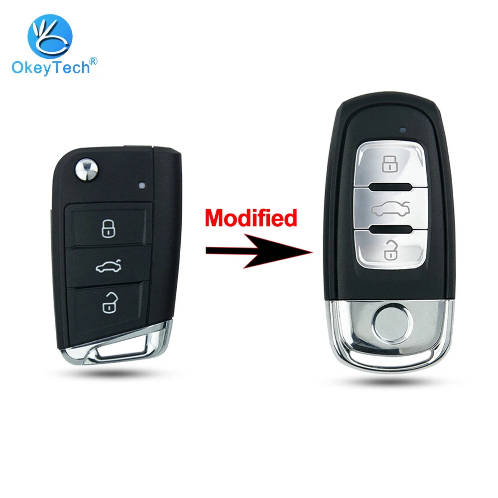 

OkeyTech 3Button Modified Remote Car Key Shell Case Cover Fob For Volkswagen Passat Golf 7 MK7 Skoda Seat Leon For Skoda Octavia