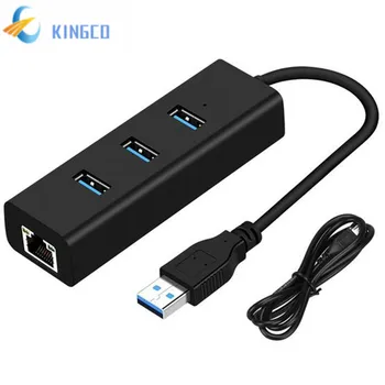 

USB Gigabit Ethernet Adapter 3 Ports USB 3.0 HUB USB to Rj45 Lan Network Card for Macbook Mac Desktop + Micro USB Charger Cable