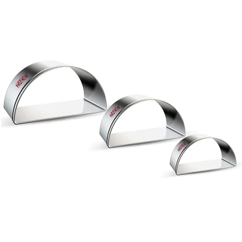 

ZADE Semicircle Cookie Cutters Set for Geometric - 3 Piece - Large/Medium/Small Fondant Cookie Cutters - Stainless Steel