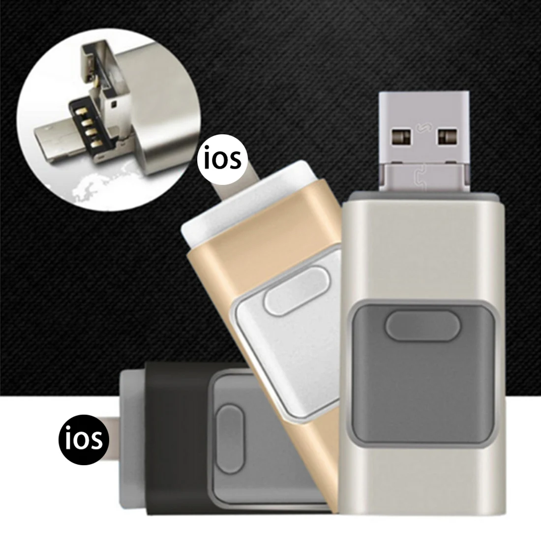 Металлический USB флэш-накопитель HD Memory Stick 8 16 32 64 128GB для iPhone Android компьютера