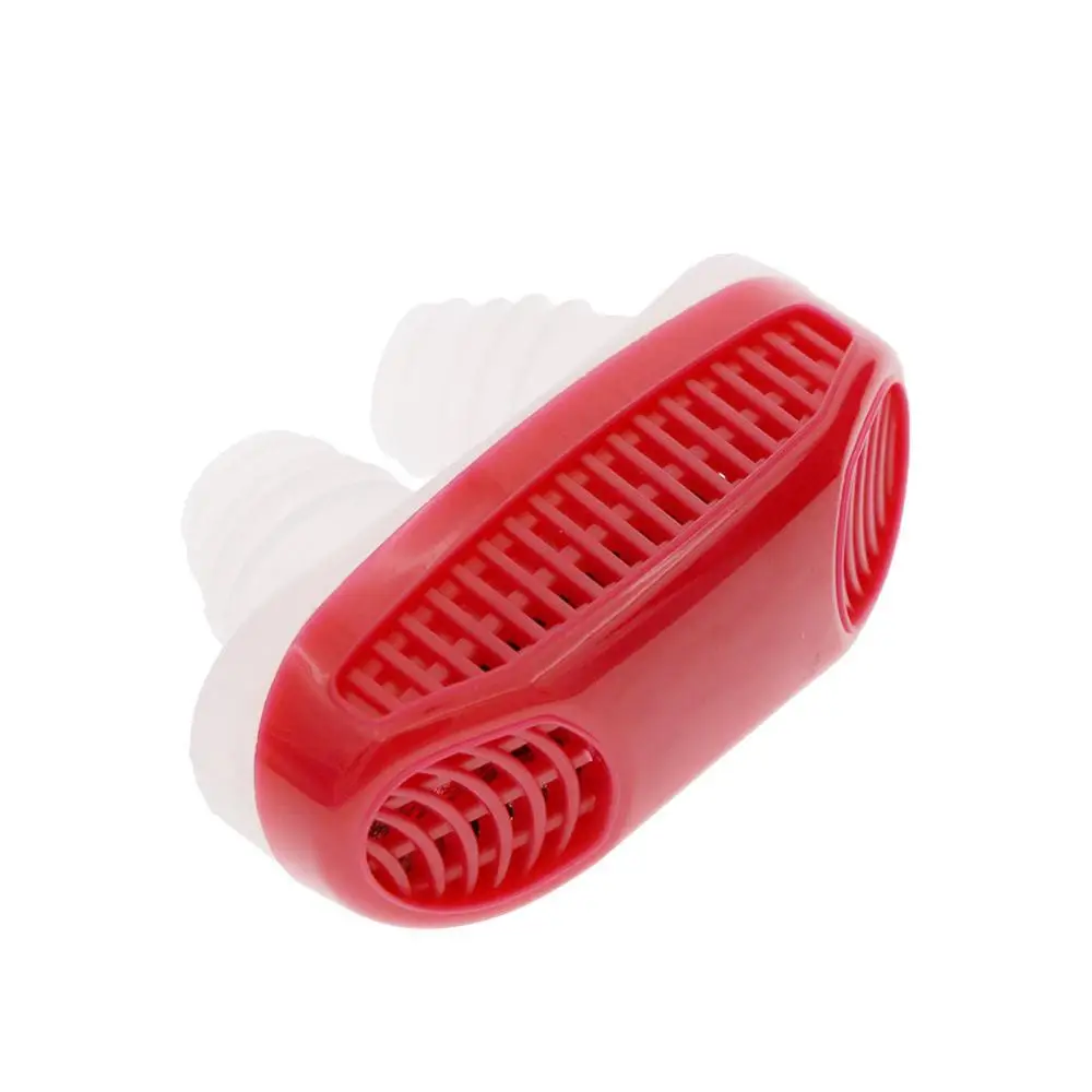 Цветная коробка 2 в 1 анти храп и очиститель воздуха комплект Носовые расширители помощь при апноэ устройство нос дыхательный зажим устройство для остановки храпа - Цвет: Красный