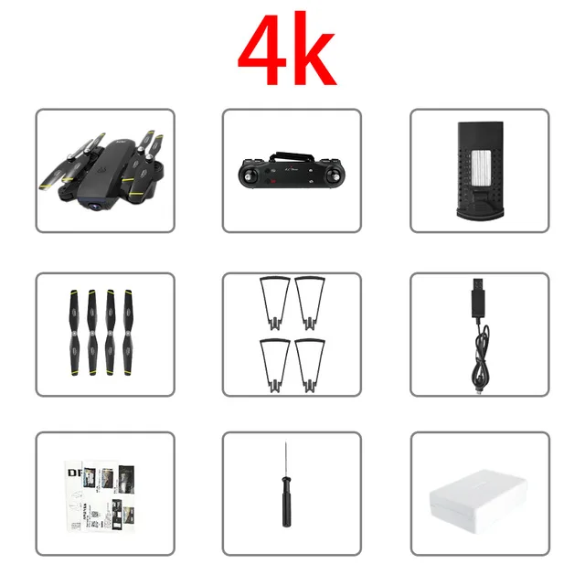 Дрон SG700D 4K Дрон HD Двойная камера WiFi передача fpv оптический поток стабильная высота Квадрокоптер Rc вертолет Дрон камера Дрон - Цвет: 4k