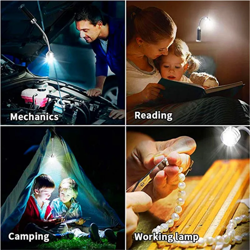 2 pezzi portatile 360 gradi magnetico LED griglia luce lampada regolabile barbecue barbecue grigliate luci illuminazione griglia esterna strumenti_voghion.com