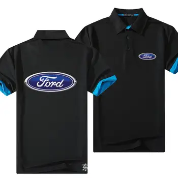 

Summer Classic Polo Shirt for Ford Men Cotton Solid Short Sleeve Tee Shirt Breathable Camisa Masculina Polo Hombre Golftennis