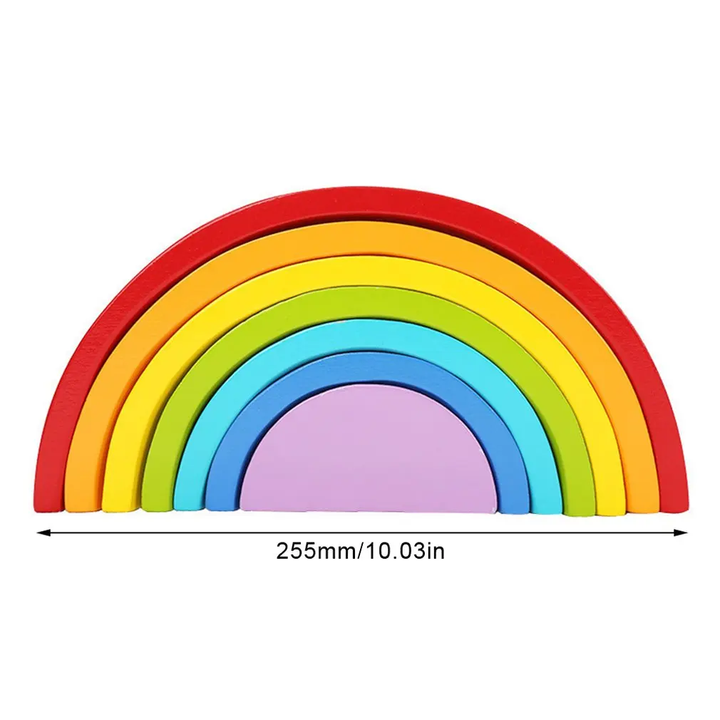 Игрушки для малышей, веселые деревянные арочные радужные блоки, Набор детских обучающих, для раннего образования, креативные игрушки для От 4 до 6 лет, подарки