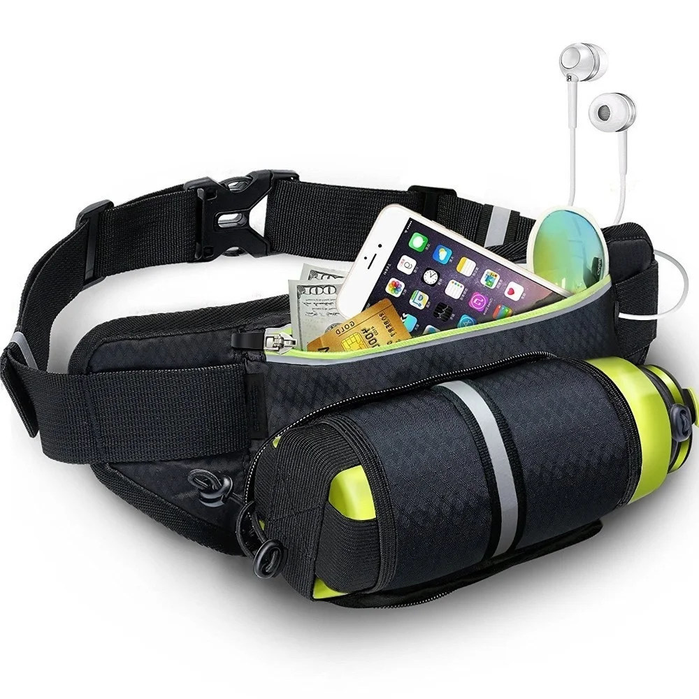 Sport Trail Running Belt Waist Bag Hydration Jogging Pouch Water Bottle