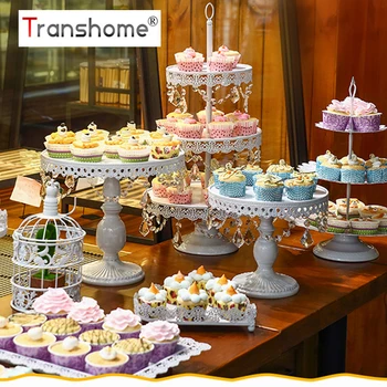 

Transhome Cupcake Stand 12pcs Metal Dessert Table High Cake Tray Christmas Birthday Party Macaron Cupcake Rack Stand For Wedding