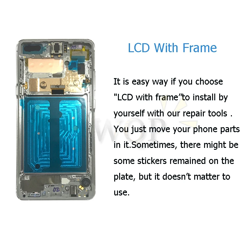 with silver frame AMOLED lcd для SAMSUNG S10 5G lcd G977N дисплей SM-G977U сенсорный экран дигитайзер для SAMSUNG Galaxy S10 5G lcd G977 lcd 6,7" - Цвет: with silver frame