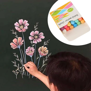 

12pcs/box Blackboard Stationary For Kids Water Solubility School Office Drawing Dust Free Playground Home Chalk Sticks Teacher