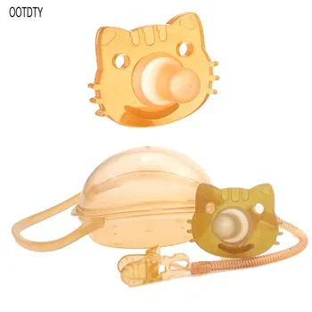 

2019 new Baby Kids Boy Girl Silicone Cat Dummy Pacifier Soother Nipple Toy Strap Chain Clip Storage Box Holder Newborn Gifts
