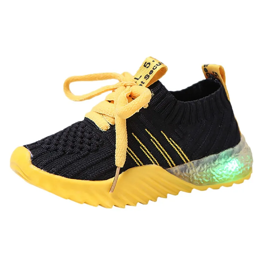 Children's sneakers LED lights boys and girls candy color soccer shoes LED light sports shoes casual shoes light shoes #40J30 (1)