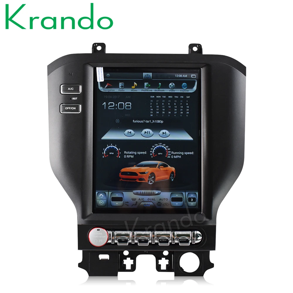 Автомобильный радиоплеер с вертикальным экраном Krando Android 8 1 4 + 64 ГБ 10 дюйма Тесла