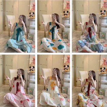 

Sling pajamas female spring and summer thin section modal cotton sexy sweet cute student plus fat XL nightdress