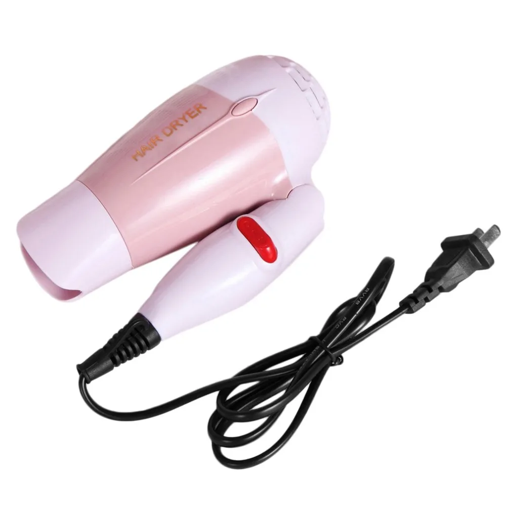 Mini Hair Dryer with Nozzle Adjustable Airflow Fast Drying Low Noise Portable Travel Household Hair Dryer US Plug