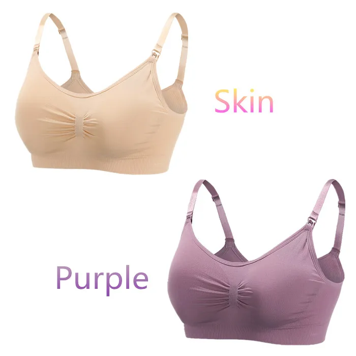 2Pcs/Sets Breast Feeding bra Maternity& Nursing Bras Cotton soutien gorge allaitement Women Underwear for Nursing Top - Цвет: Синий