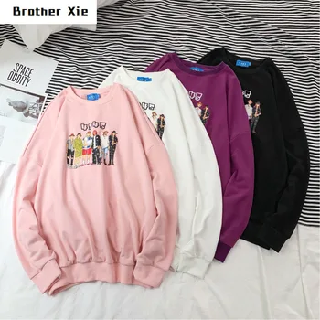 

Autumn New Hoodies Men Fashion Cartoon Printed Cotton Casual O-neck Sweatshirt Man Streetwear Wild Hip-hop Loose Pullover M-2XL