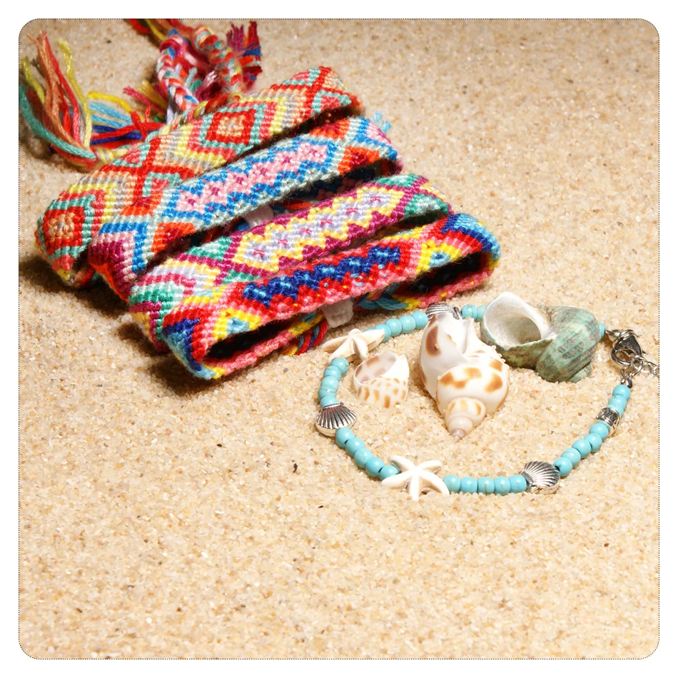 UMODE Shell Beads Starfish Anklets For Vsco Girls Double Layer Anklet Bracelet Handmade Bohemian Jewelry Free Shipping PA0034
