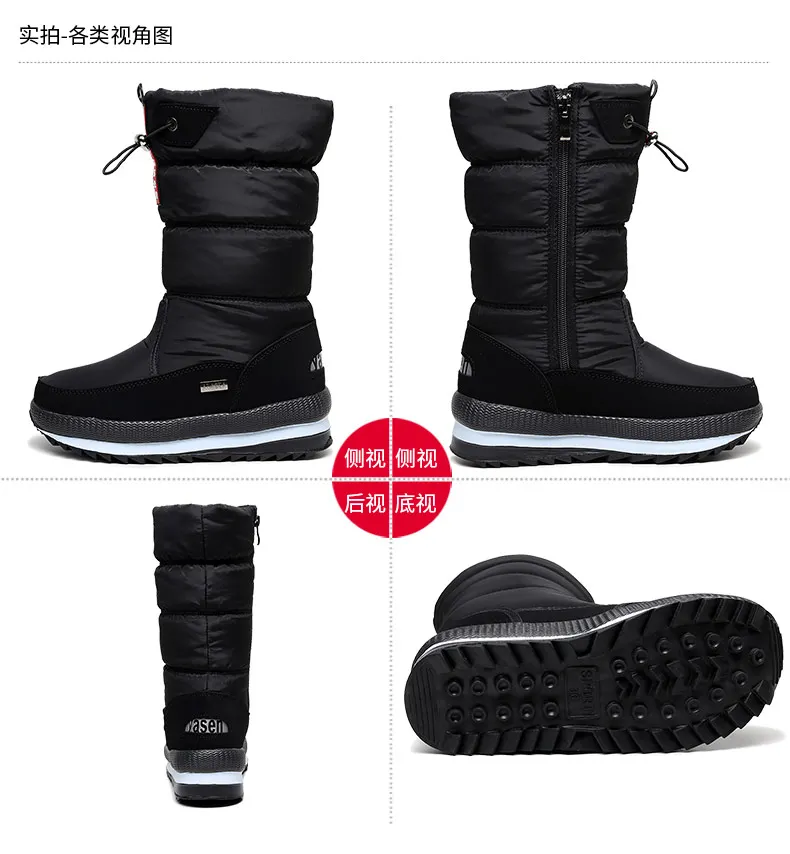 Women snow boots  platform winter boots thick plush waterproof non-slip boots  fashion women winter shoes  warm fur  botas mujer