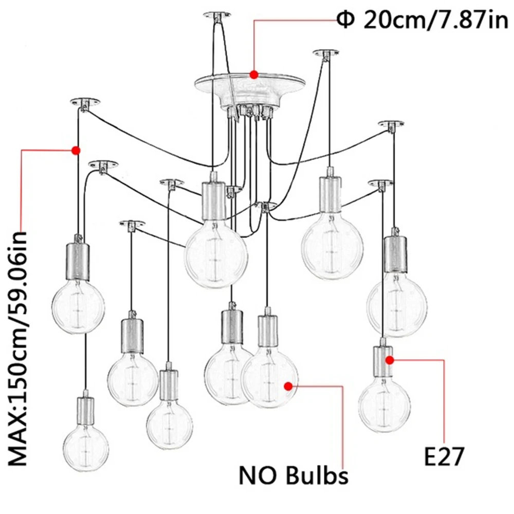 Nordic Retro Ceiling Light Bedroom Decor Spider Ceiling Lights Vintage Loft Industrial Hanging Lamp Cafe люстра потолочная