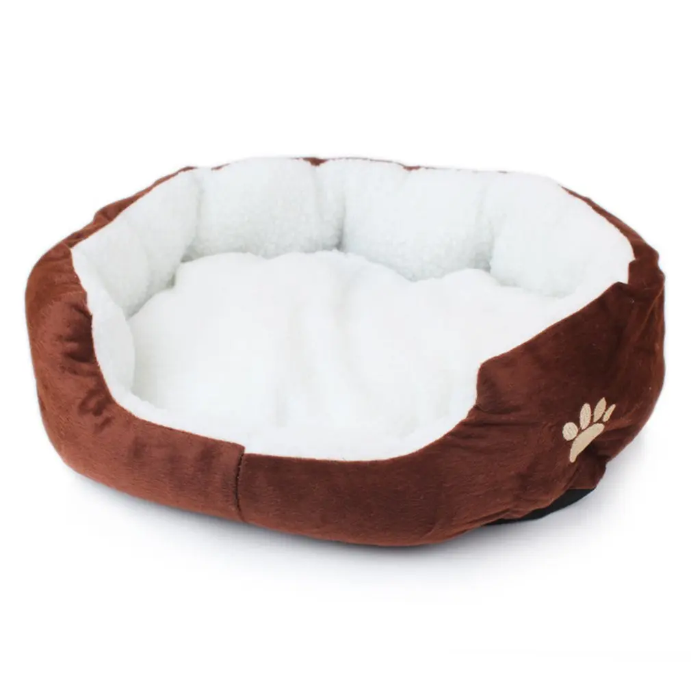 Кровать из флиса для собак, домашний мягкий диван для собак, корзина для собак на осень и зиму, товары для кошек и собак, теплый питомник - Цвет: BROWN