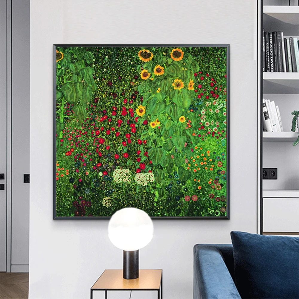 Gustav Klimt цветы холст фотообои сад с подсолнухами искусство украшение для дома | Дом