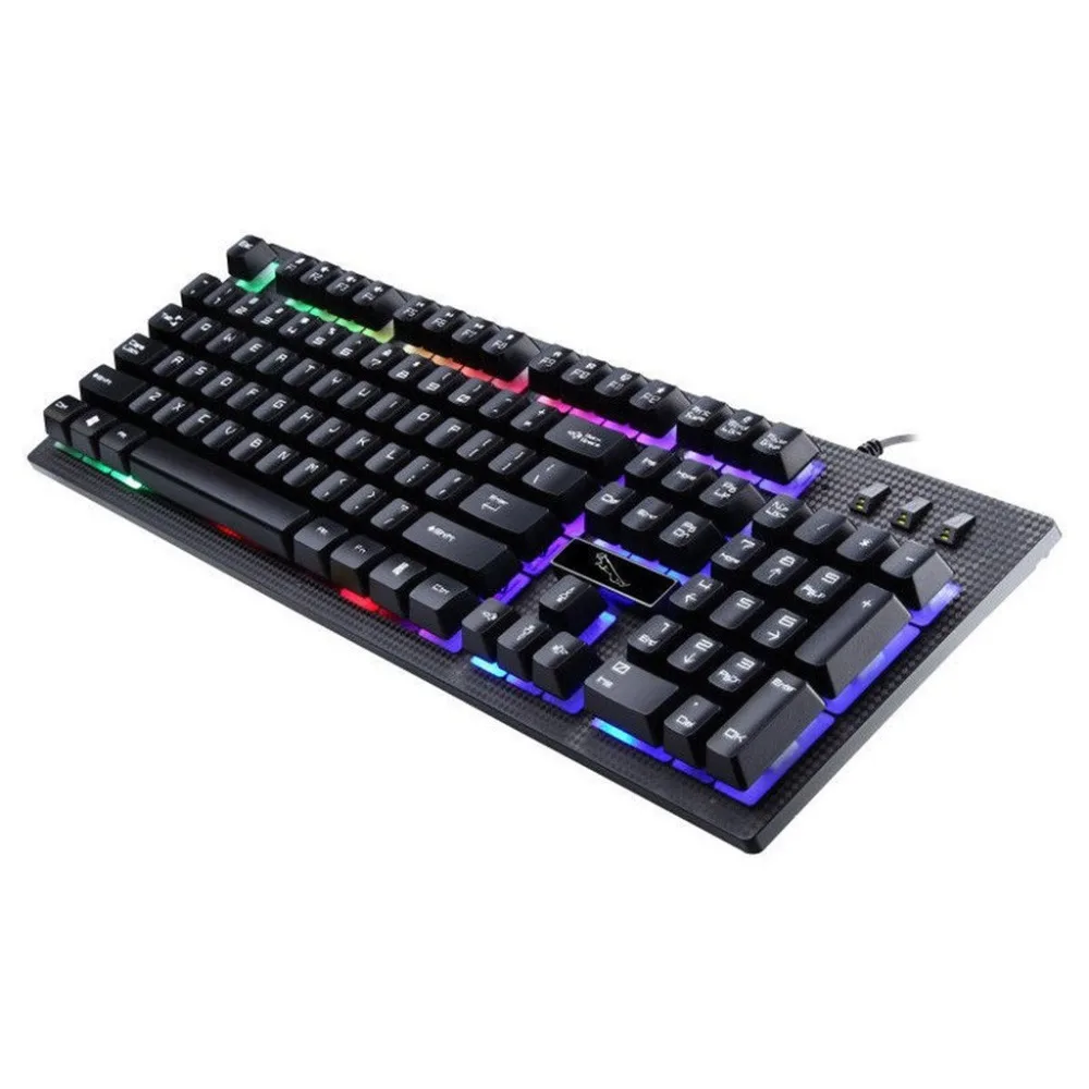 Collectie Mechanische светодиодный USB gevoel Toetsenbord 104 toetsen игровой Toetsenborden с подсветкой проводной Regenboog Kleur Водонепроницаемая дихт