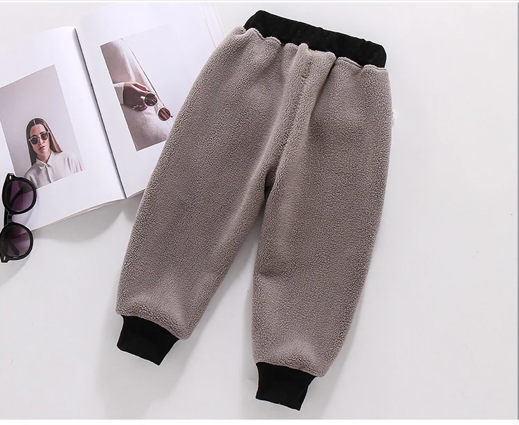 Winter Autumn Kids Pants Thicken Warm Plus Velvet Trousers for Boys Elastic Waist Trousers Cotton Boys Pants Kids Clothes