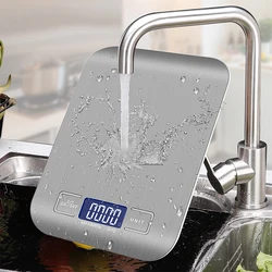 Báscula de cocina de acero inoxidable para pesar alimentos, balanza electrónica de precisión LCD, 10/5/3Kg