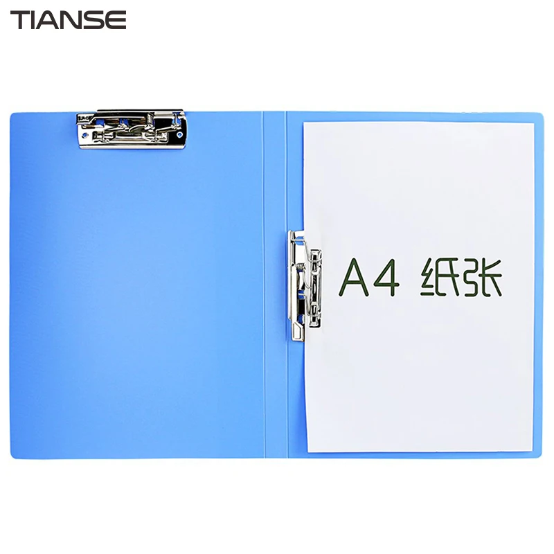 

TIANSE A4 Folder Double Strong Clamp Insert File Folder Plate Clamp Paper Clip Office Supplies PP + Stainless Steel