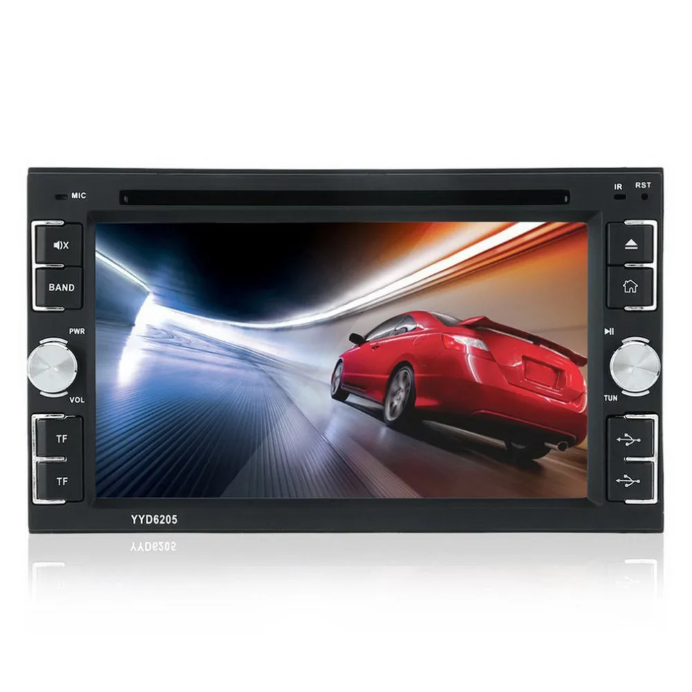 6205 двойной Din 6,2 дюймов автомобильный стерео DVD CD MP3 плеер в тире для iPod Авто HD ТВ Радио Видео аудио камера парковка