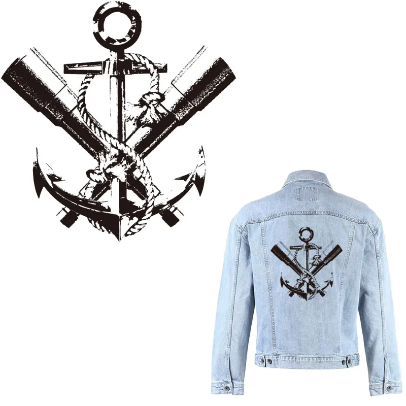 

cool black patch pirate captain thrown iron on transfer patches strange thing stickers on clothes T-shirt thermal patch applique