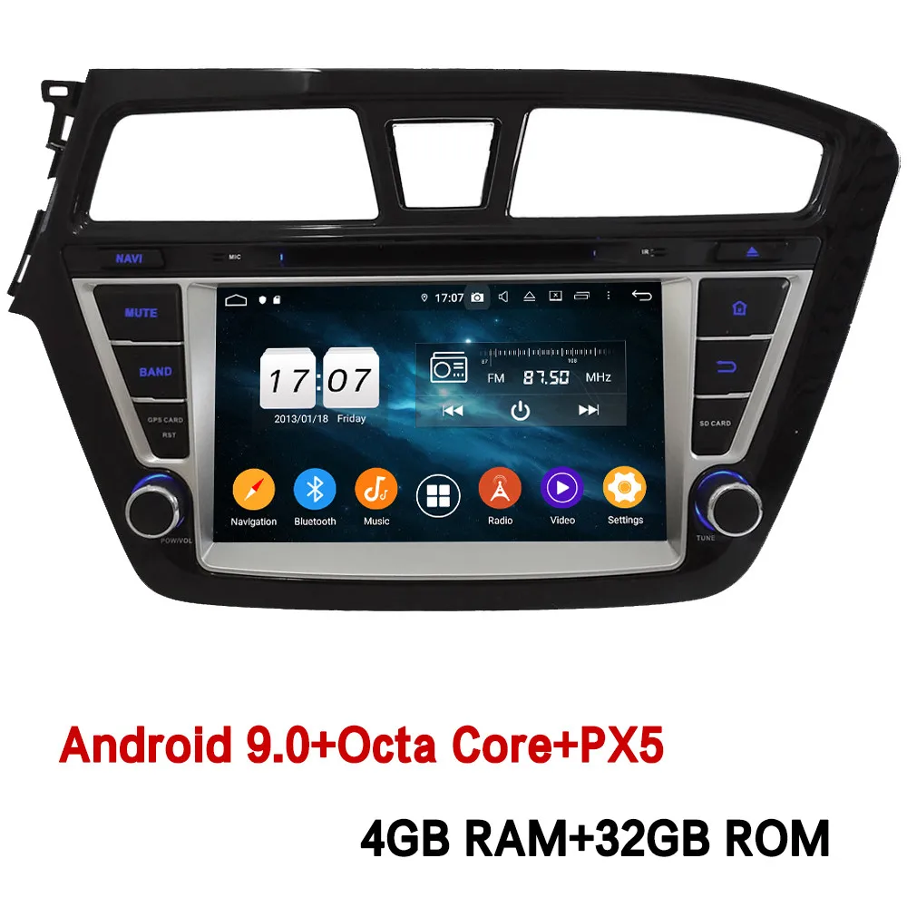 Klyde " ips 4G wifi Android 9,0 Восьмиядерный 4 Гб ОЗУ 64 Гб ПЗУ DSP BT FM автомобильный DVD мультимедийный плеер стерео для hyundai I20 2013 - Цвет: 4GB RAM x 32GB ROM