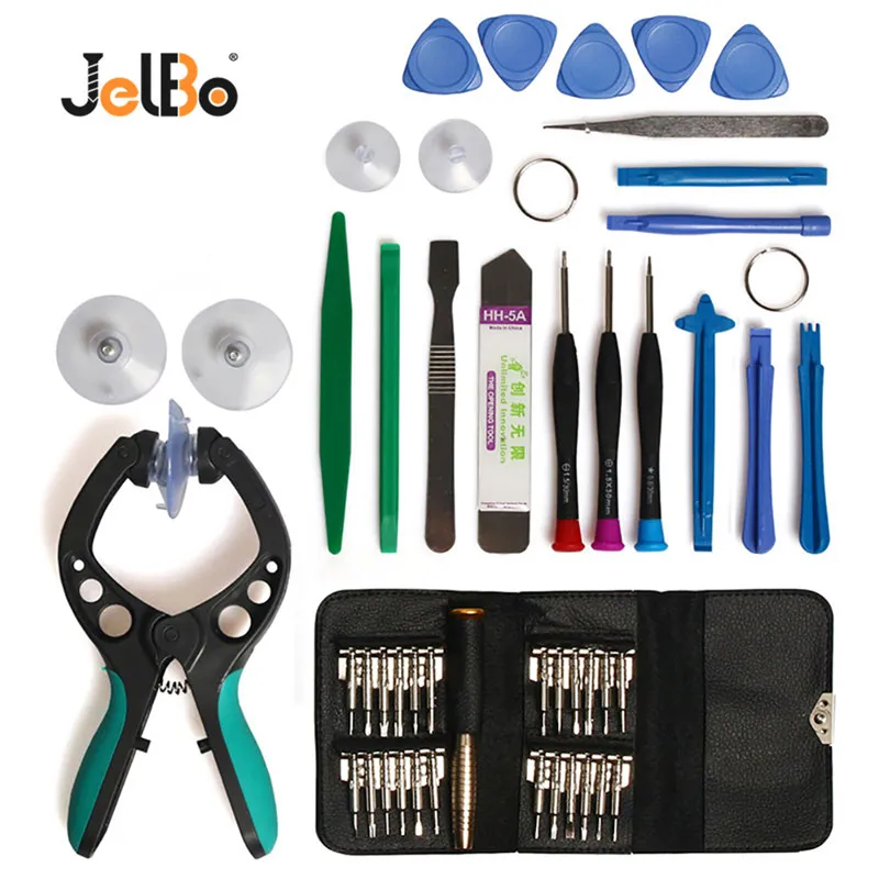 Jelbo 48 В 1 плоскогубцы с ЖК-экраном Отвертки Набор инструментов инструмент для ремонта мобильных телефонов комбинированный набор для разборки - Color: Repair Tool Set
