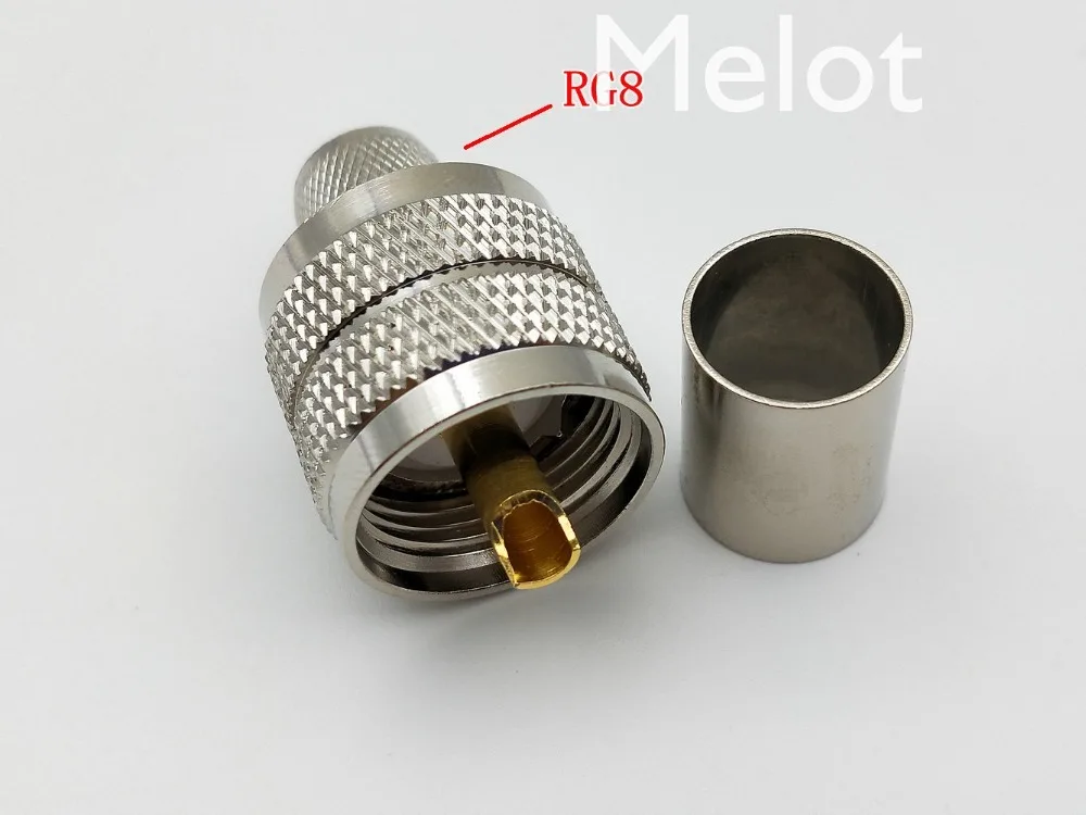 100 шт. PL259 UHF Мужской обжимной разъем RF разъем для RG8 RG6 RG58 RG316 адаптер