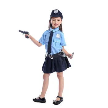 

Cute Girls Tiny Cop Police Officer Playtime Cosplay Uniform Kids Cool Halloween Costume