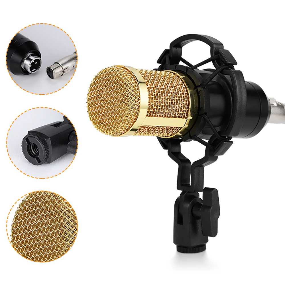 BM800 Professional Studio Microphone Condenser Audio Wired Microphone For Radio Braodcasting Singing Mic Holder 4