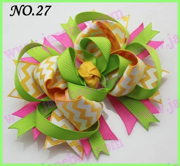 145 шт 4,5 ''шеврон волосы банты девушки банты из бутика фанки слоистых Hairbows бутик фанки лук