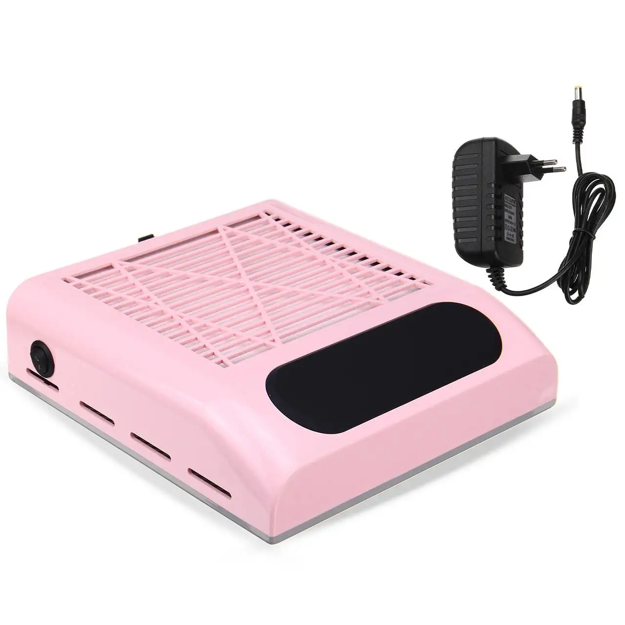 EU Plug Pink Лак для ногтей всасыватель, пылесборник 80 Вт ногтей пылесос Маникюрный Инструмент машина белого и розового цвета из АБС-пластика низкий уровень шума хорошее тепловыделение - Цвет: EU Plug Pink