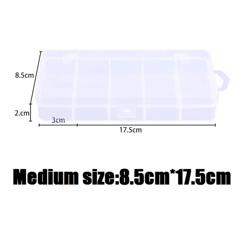Практические 5-решетки прозрачный Пластик коробка для мелких деталей получает приманка коробка хранилище для рыболовных снастей коробка морские рыболовные Соблазнительные аксессуары - Цвет: M-17.5x8.5x2cm