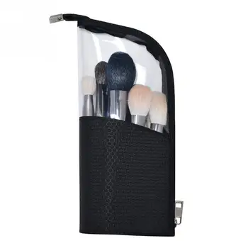 

Cosmetic Brush Holder Stand-up Multifunction Pouch Half Transparent Makeup Bag Waterproof Dust-proof Cosmetic Bag