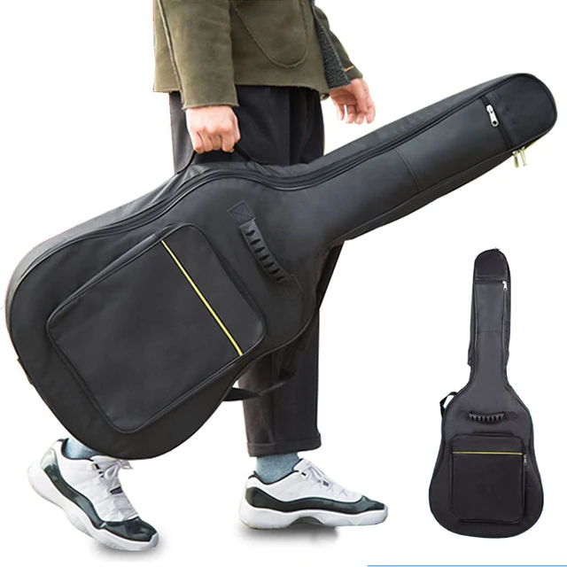 Водонепроницаемый чехол для гитары 600D, чехол с двойной подкладкой, черный чехол для гитары, рюкзак, плечевой ремень, сумка для классической гитары, для 40 "41" XAZ5 1