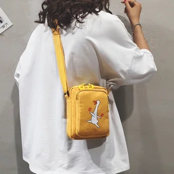 

Japanese Harajuku Wind Crossbody Bag Female Ins Trend Chic Judi Small Bag Fashion One Shoulder Canvas Small Bag