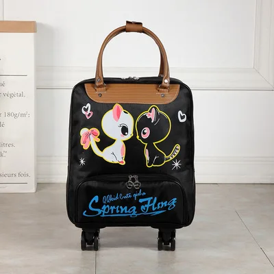 Сумка на колесиках для путешествий, Женский дорожный рюкзак на колесиках, сумки на колесиках, Оксфорд, большая вместительность, багаж на колесиках, чемодан, сумка - Цвет: D