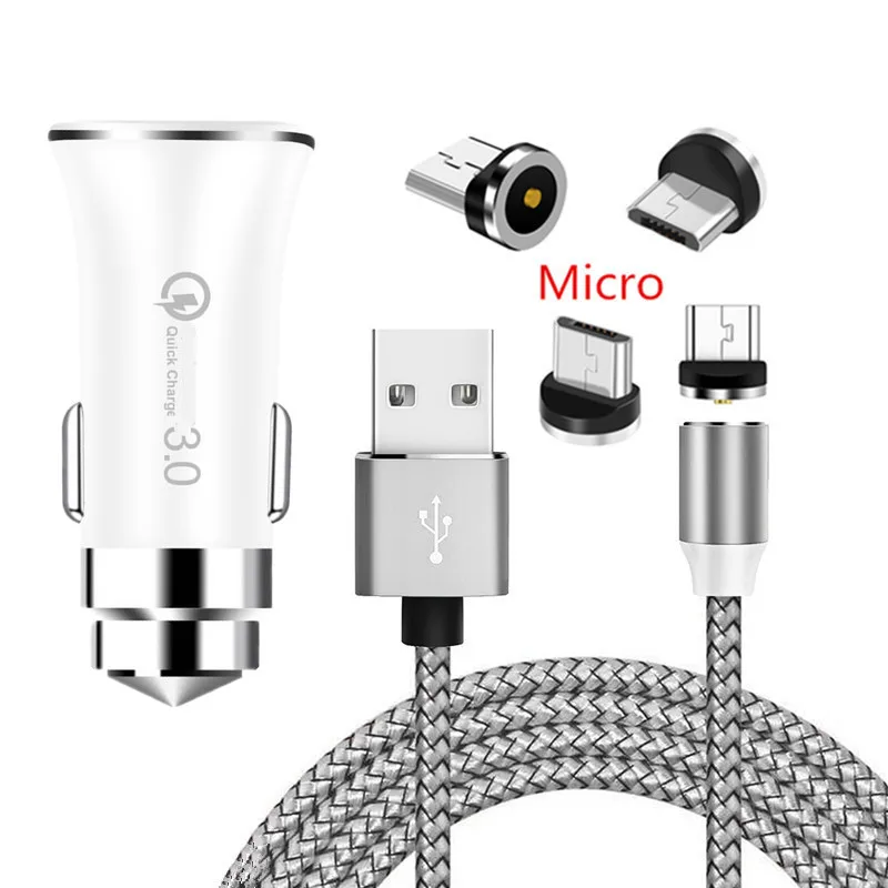 Магнитный кабель Micro USB QC 3 0 быстрое автомобильное зарядное устройство Redmi 6a 4x Note 5 6