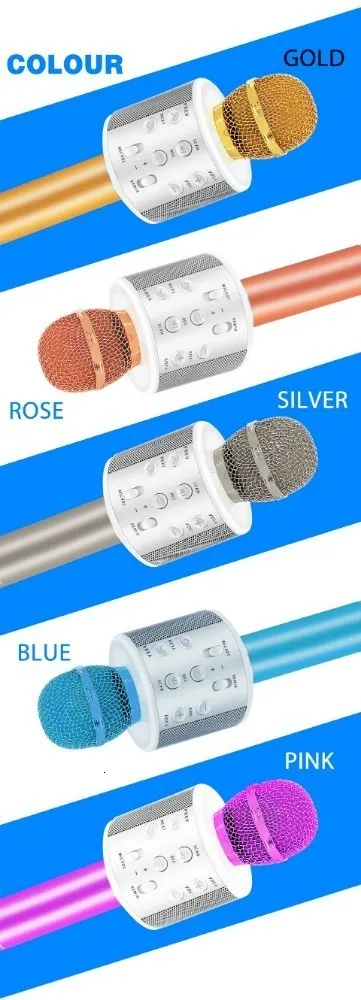WS-858, bluetooth, микрофон, беспроводной, профессиональный, конденсаторный, караоке, микрофон, волшебный звук, микрофон, студия записи, Майка