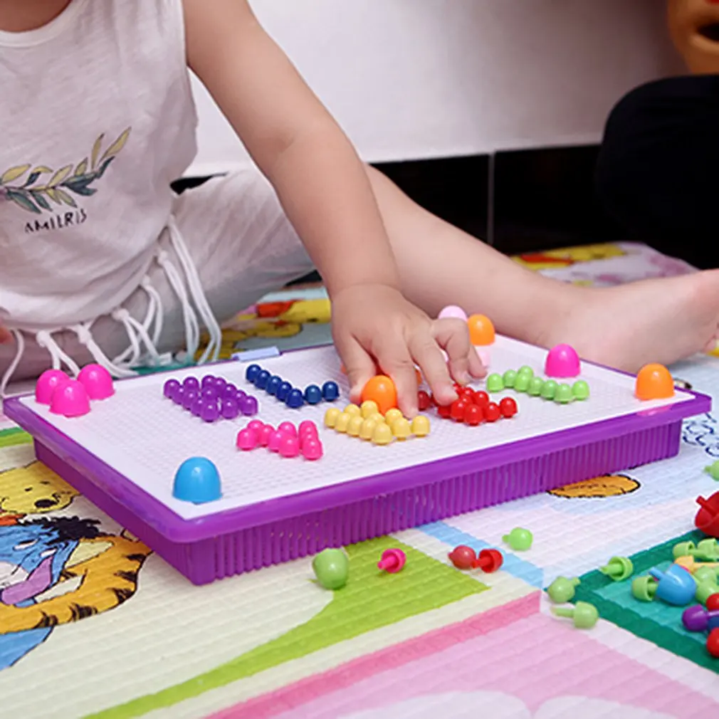 296 интеллектуальная 3D головоломка-гриб для ногтей, сделай сам, грибной гвоздь, пластиковая доска, детские игрушки, обучающая игрушка, случайный цвет