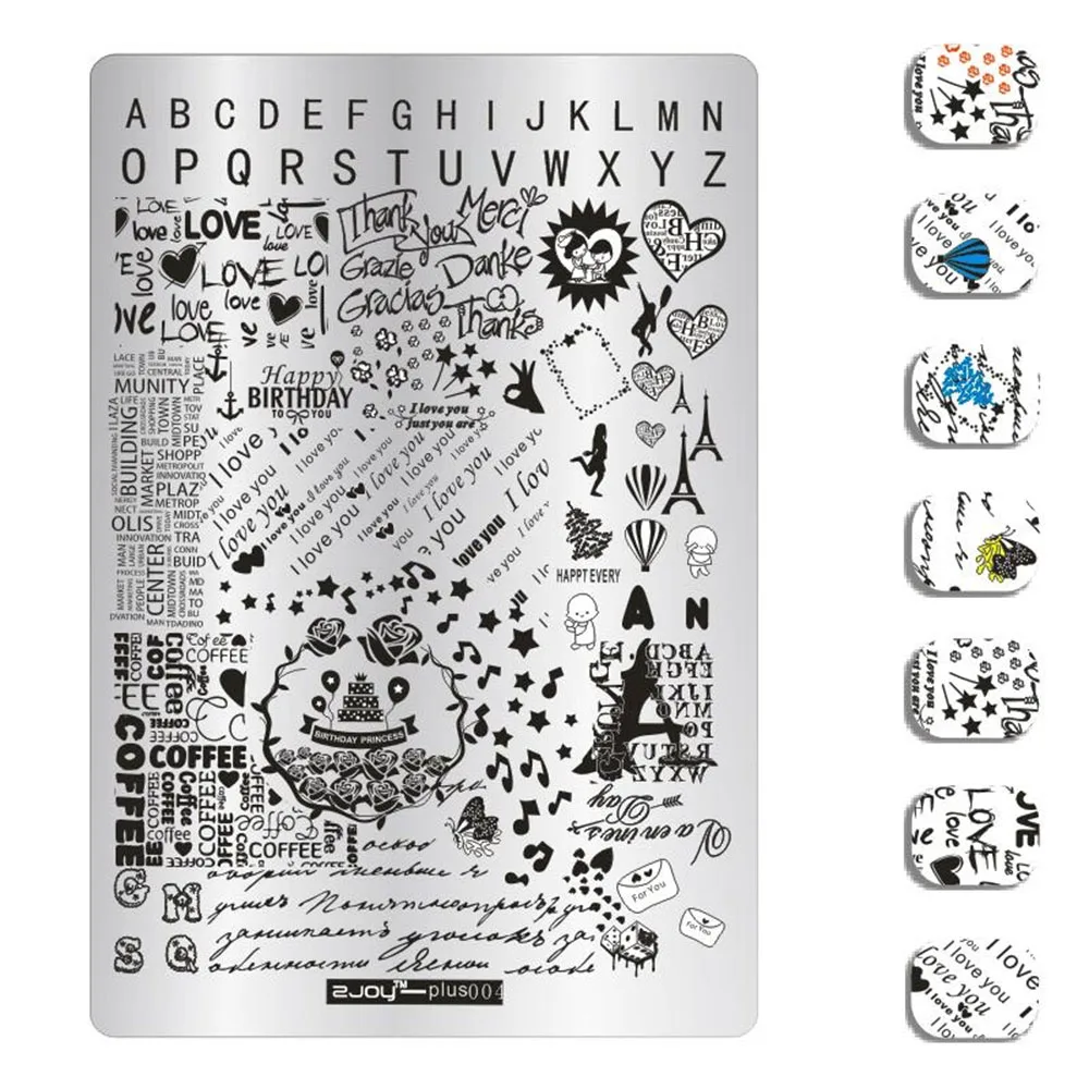 

1 Pcs Nail Stamping Plates 38-Patterns 14.5*9.5 cm Plaid/Letter/Flower/Animal Nail Art Stamp Image Template Stencil Nails Tools