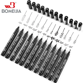 

3/6/8/12/16 Pin Drawing Pen Fineliner Ultra Fine Line Art Marker Black Ink 01 02 03 05 08 Micron Drawing Pen Office School Set