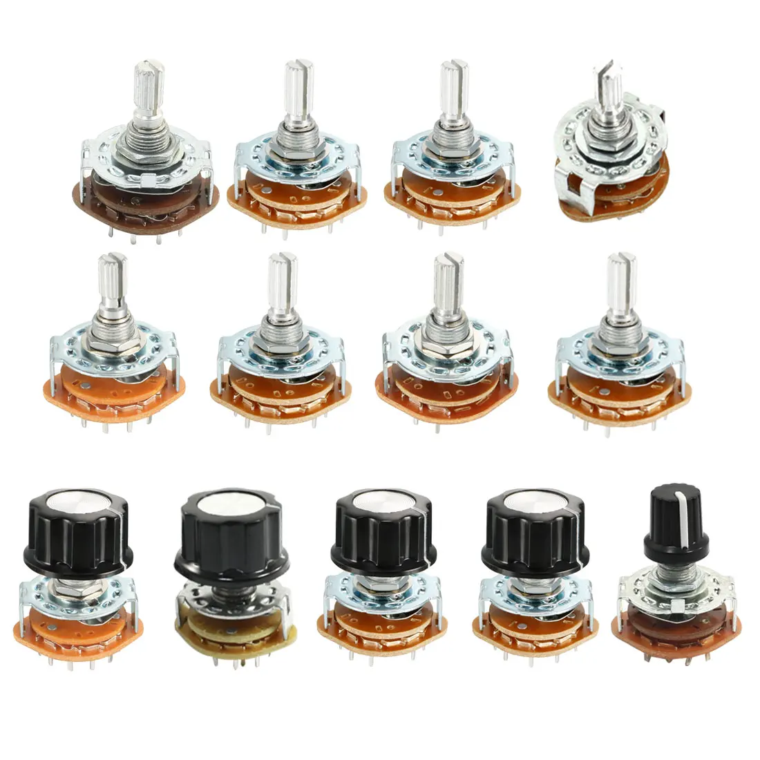 uxcell 4P3T 4 Pole 3 Position Selectable Single Deck Band Channel Rotary Switch Selector