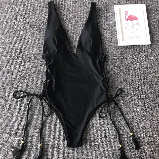 B456Black Новинка, Леопардовый Цельный купальник с высокой посадкой, женские стринги, купальник, Женский Монокини, сексуальный купальник, бандо, купальник - Цвет: B456Black